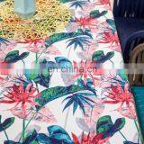 Bright Color High Quality Linen Cotton Digital Printing Green Leaf Dining Tablecloth Table Cloth With Decorative thumbnail-4
