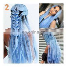 5 Color Blonde Long Straight Hair Blond Mixed Color Gradient Curly Wig Party Not Lace Front Synthetic Kinky Wig For Party Hair thumbnail-2