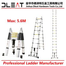 Dleat 2.8m+2.8m Double Aluminum Telescopic Ladder With EN131