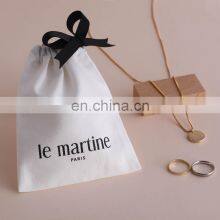 PandaSew 11x8cm Cotton Canvas Jewelry Packaging Bag Jewelry Pouch With Custom Logo thumbnail-2