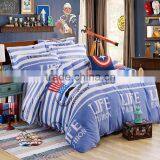 Hot sale home use cheap stripe print cartoon flannel warm thick duvet cover sets