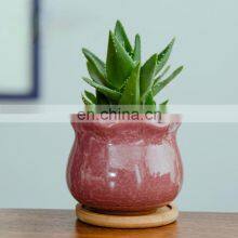 The New Listing Wholesale Ceramic Pots Porcelain Indoor Europe Light Set Square Circle Flower Pot With Drainage thumbnail-4