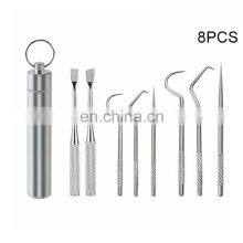 Amazon Reusable Metal Toothpicks Suits Portable Stainless Steel Toothpicks Pocket Set With Holder thumbnail-5