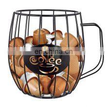 Affordable Non Folding Steel Basket Organizer Stand Cup Coffee Pod Storage Holder thumbnail-2