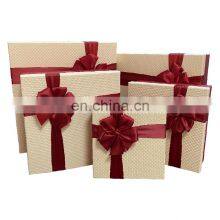 Factory Outlet Popular Design Custom Romantic Party Wedding Lovely Birthday Luxury Packing Paper Gift Boxes With Red Bow