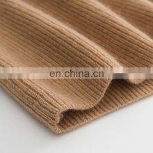 Elegant 100% Cashmere Cardigan Long Sleeveless Sweater Scarf Collar Slim Fit Waist Knitted Spring Season Solid Pattern Front thumbnail-4