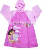 Wholesale Cute Hooded Waterproof Kids Plastic Raincoat Pink thumbnail-5