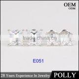 14KT Solid Gold Princess Cut AAAAA CZ Earrings Jewelry Manufacturers thumbnail-3