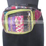 Colorful Multi-pocket Cotton Portable Travel Waist Bag Money Belt for Sale thumbnail-4