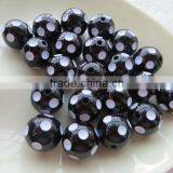 Black 12mm to 24MM Hot Fashion Chunky Acrylic Resin Polka Dip Dot Beads for Chunky Bead Necklace for Little Girl thumbnail-1