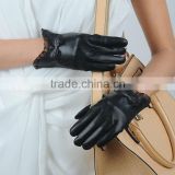 2015 nappa leather gloves lady women gloves silk liniing Women's genuine lambskin leather fashion gloves
