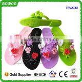 Fashion Good design PVC women beautiful flower flip flop