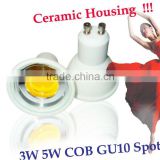 Ceramic housing!!! 220V 240V CRI85 2700k 5W COB LED Spots With mirror Reflector
