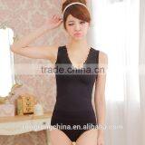 High Quality Lace Design Lady Tank Top Tummy Control V Neck Tank Top thumbnail-1