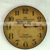 120402-metal Wall Clock Round Clock With Fabric Background