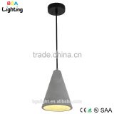 European Concrete light pendant ceiling lamp with metal canopy