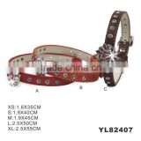 Leather Diamond Buckle Dog Collar