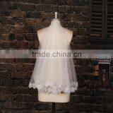 BV1009 2015 New Real Photo Simple Short Wedding Veil Lvory One Layer Lace Purfle Bride Veil thumbnail-2