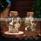 Fancy Heart Shaped Clear Glass Decorative Bottle