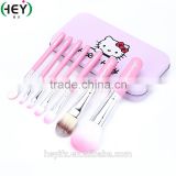 Best Seller Synthetic Hair 7PCS Pink Hello Kitty Mini Brush Kit With Tin Box