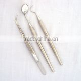 Dental First Examination Kit Stainless Steel Hallow Handle Set of 3pcs