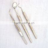 Dental First Examination Kit Stainless Steel Hallow Handle Set of 3pcs thumbnail-1