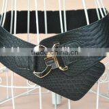 Korea Style Winter New Fashion Ladies and Women Alloy Hook Buckle Snakeskin Leather Super Wide Waist Belt for Long Down Coat thumbnail-5