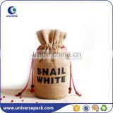 Hot sell drawstring jute pouch for packing promotion