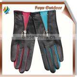 Best HEBEI Long Black Driving Sheepskin Plain Style Lined Zipper Leather Fashion Gloves