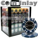 Coin Inlay Casino Poker Chip Set With Acrylic Case - 1000 Piece thumbnail-1