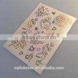 Custom New Fashion Rhinestone Metallic Tattoo Crystal Gold Foil Tattoo Stickers thumbnail-5