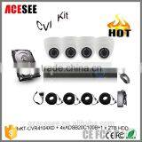 Hot Sell !!! Economic 4 Channel 720P IHDCVR & Indoor Camera Kits 1xKT-CVR4104XD + 4xADSB20C100B+1 x 2TB HDD thumbnail-1