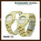 Newest Design Japan Quartz Movement Geneva Watch Water Proof Bamboo Wood thumbnail-3