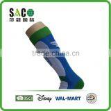 Simple White Blue Knee-high Sports Socks thumbnail-4