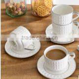 4-Piece Stackable Espresso Coffee/Tea Cup Set White and Black Fine Porcelain With Metal Stand Two Type in Stock thumbnail-4
