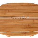 Popular Oval Anti Slip Bamboo Shower Bath Mat for Home or Hotel