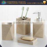 Hot Sale Ceramic Cream Color Black Dots Bath Accessory for Hotel thumbnail-1