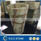New Style Pedestal Sink Pedestal Basin Onxy Marble thumbnail-1
