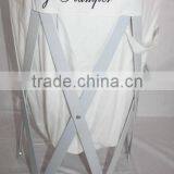 Foldable Wood Canvas Hamper Linen Laundry Storage Washing Basket thumbnail-1