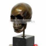 Bronze Skull Bust Sculpture Desk Decor thumbnail-1