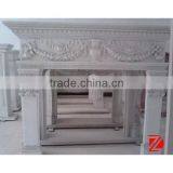 White Marble Classic Fireplace Mantels thumbnail-1