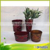 Home And Garden Red Large Outdoor Vases, Fashionable Metal Flower Planter thumbnail-2