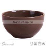 5.5 Inch Ceramic Rice Bowl Solid Brown Color thumbnail-1