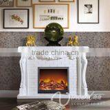 Indoor White Hand-carved Stone Carvings and Sculptures Marble Fireplace thumbnail-3