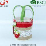 Decorative Felt Basket With Handle for Flowers or Storage thumbnail-3