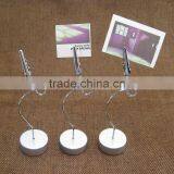 Alligator Clip Memo Holder Clips With Silver Round Resin Base for Tabletop Use