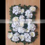 New Design Charming Cream White Flower Green Leaves Flower Wall Backdrop Decorative Flowers thumbnail-1