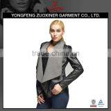 Lady Knit Jacket With pu Faux Jacket thumbnail-1