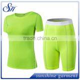 Summer Gym Yoga Suit Plain Short Sleeve and Plain Shorts thumbnail-3