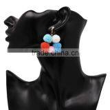 Bohemian Colorful Pompon Dangle Earrings for Women thumbnail-4